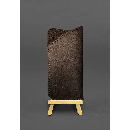 Кожаный чехол для очков BlankNote Краст Темно-коричневый  - фото 5