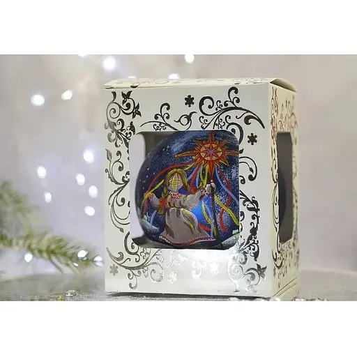 Ялинкова прикраса Санта Шоп Дівчинка-Мотанка різдвяна скло (4820001112450) - фото 4