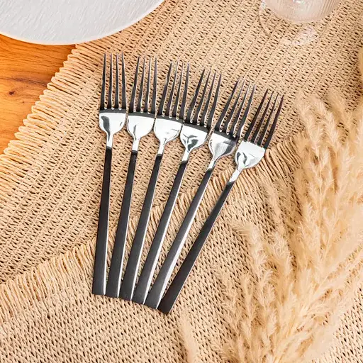 Набор столовых вилок Yiwu 6 штук из нержавеющей стали 21.5 см вилки кухонные столовые приборы классический стиль блистерная упаковка HP-16978-17 - фото 2