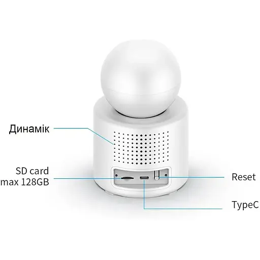 IP-камера відеоспостереження RIAS C31 (Im Cam APP) 2MP з екраном White (3_04526) - фото 2