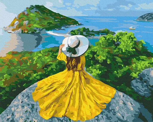 Картина за номерами на підрамнику Brushme Дівчина-сонце