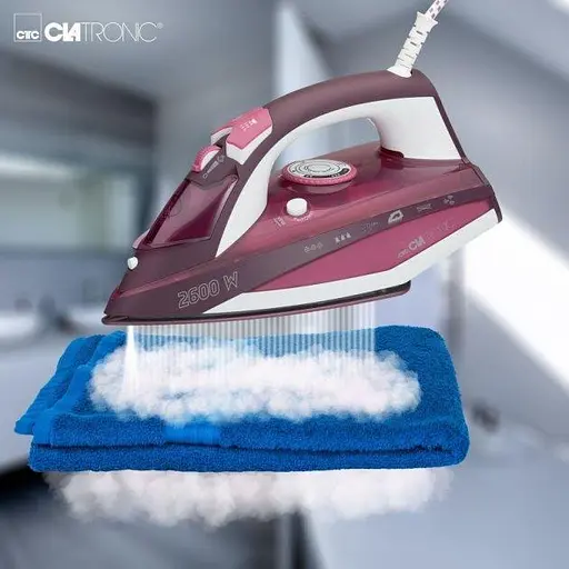 Утюг Clatronic DB3705, 2600 Вт, керамическая подошва, паровой удар, вертикальный пар 1 шт. малиновый (28110-IS) - фото 2