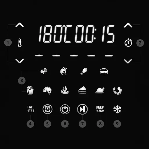 Аерофритюрниця Mozano Air Fry Master 8 л 1700 Вт 12 програм сенсорне управління сепаратор решітка - фото 3