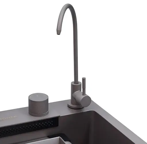 Кухонная мойка Kroner KRP Schwarze - SET7545NG PVD (3.0/0.8 мм) (CV033806) - фото 6