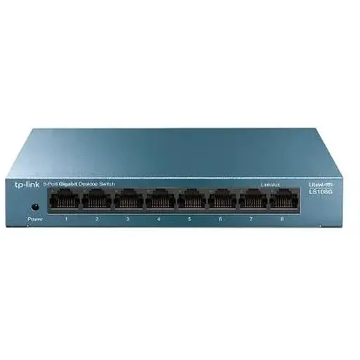 Коммутатор TP-LINK LS108G, 8x100/1000 Mb/s, металлический корпус, неуправляемый