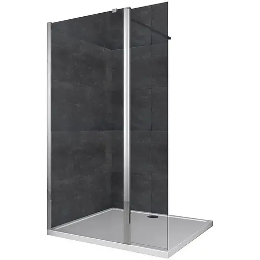 Душова перегородка Koer SR SP03-120x200-TR-01 Walk-In прозоре скло Easy Clean 8 мм, хром KR5398, прозоре, хром - фото 1