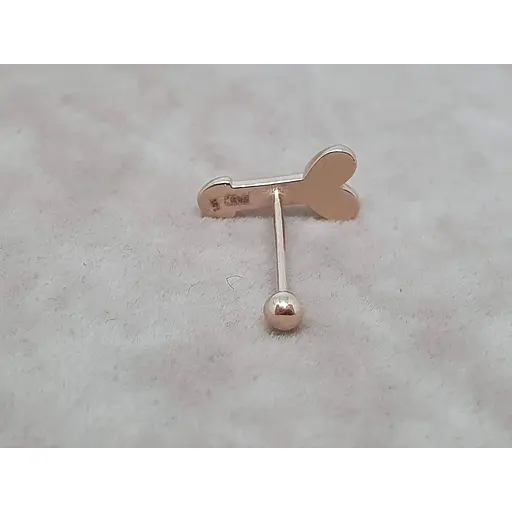 Золота сережка для пірсингу язика Ірій. З6040 - фото 3