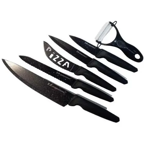 Набор ножей Zepline ZP-655 Черный 6 предметов - фото 1