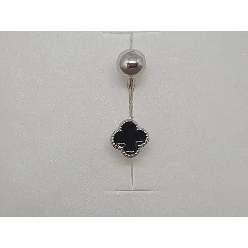 Срібна сережка для пірсингу Астор пупка з емаллю. 9182765Р - фото 2