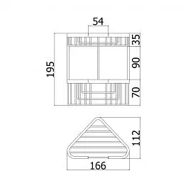 Полка угловая Paffoni 166x112xh195 см chrome ZPOR004CR, Хром - фото 2