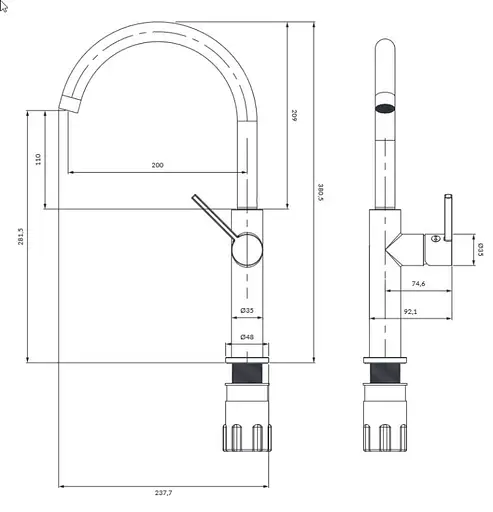 Змішувач для кухні Omnires Tula black (TL6050BL) - фото 2