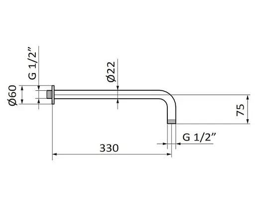 Кронштейн для верхнего душа GRB Hydro Black 05025012 Черный - фото 2