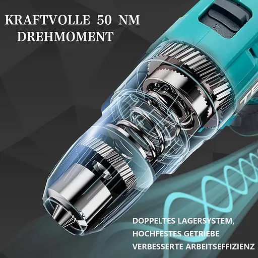 Акумуляторна викрутка TEETOK 12 В, дриль з 1 батареєю ємністю 1500 мАг, акумуляторний дриль ємністю 50 Нм Макс, крутний момент - фото 5