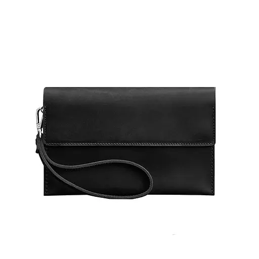 Кожаный мужской клатч-барсетка 3.0 черный Crazy Horse - фото 11