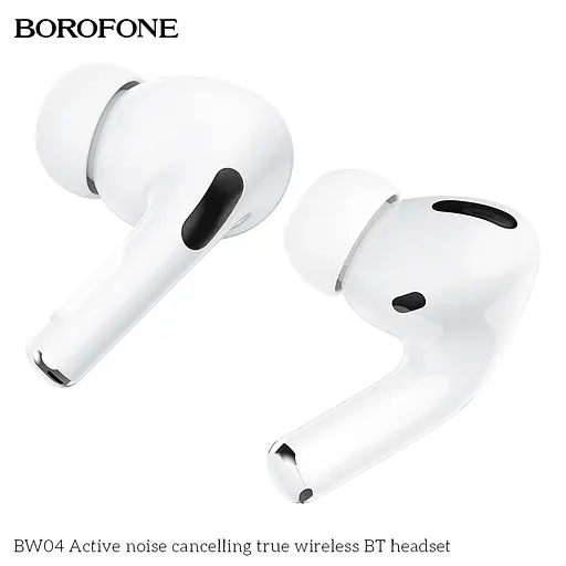 Навушники Borofone BW04 Active noise cancelling true wireless BT headset White - фото 3