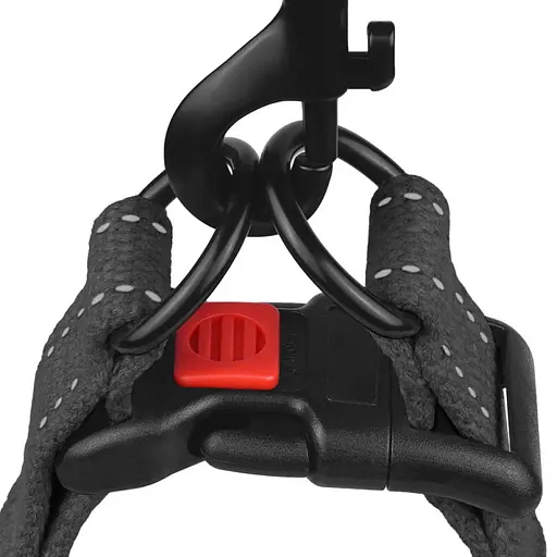 Шлея для собак Barksi Cotton Стандарт Рефлекторна S 40-53х1.6 см графіт - фото 3