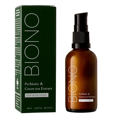 Крем антиакне для лица с пребиотиками и экстрактом зеленого чая Bionо 50 мл - фото 1
