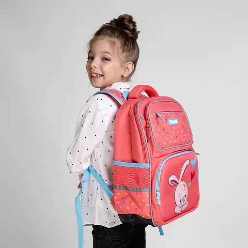 Рюкзак школьный полукаркасный 1 Вересня S-105 Pretty коралловый - фото 2