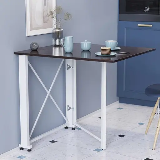 Стіл-книга трансформер Оріон 1 Ferrum-decor 750x810x730 Білий метал ДСП Венге Магія 16 мм (FRD-105425)