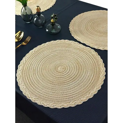 Килимок для сервірування круглий Eurogold бежевий 38 см (2856) - фото 3