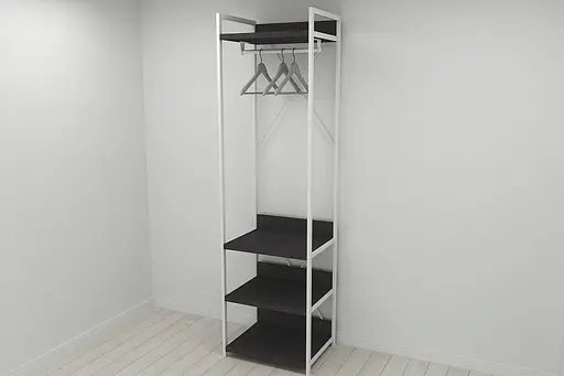 Шафа Гардероб Уні секція 3 серії Коннект Ferrum-decor 220x60x50см Білий метал ДСП Венге Магія 32 мм (FRD-104532) - фото 3