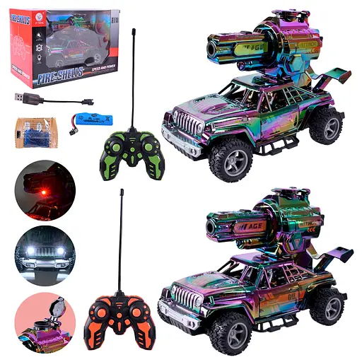 Машина на радиоуправлении, стреляет гелевыми шариками, световые эффекты, 27,5x12,5x17,5 см, JT698 (В ассортименте) - фото 3