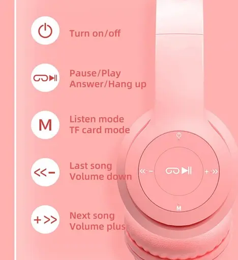 Бездротові навушники Cat ear P47M Рожевий (2104618324) - фото 2