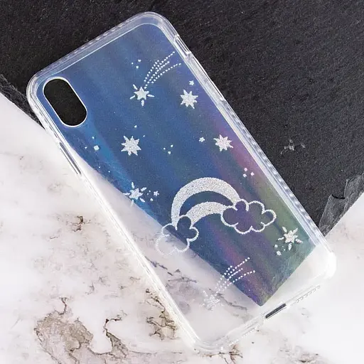 Чехол TPU+Glass Aurora Space для Apple iPhone XS Max 6.5 Радуга - фото 2