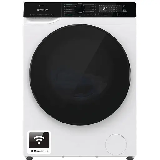 Стирально-сушильная машина Gorenje фронтальная 9 (6) кг 1400 A 55см инвертор дисплей Wi-Fi белый