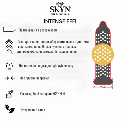 Набір презервативів Skyn Intense Feel Безлатексні З текстурою 12 шт. (4821002027965) - фото 5