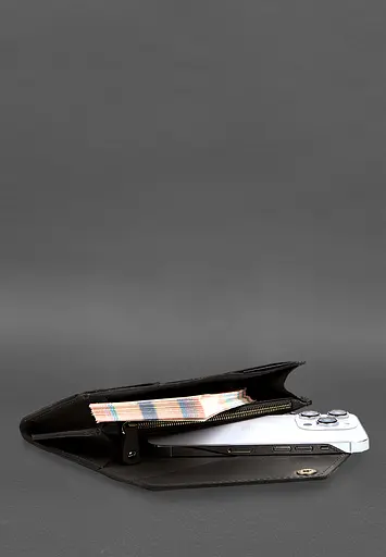 Кожаный клатч (портмоне) на кнопке 5.0 Темно-коричневый краст - фото 7