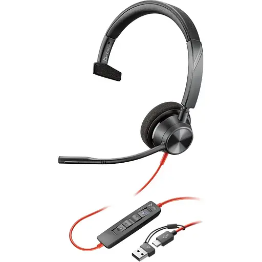 Гарнитура Poly компьютерная моно On-ear Blackwire 3310-M USB-A USB-C однонаправленная Microsoft Teams черная