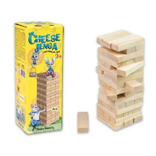 Настільна гра "Cheese Jenga" Strateg 30718, 48 брусків, українською мовою - фото 1