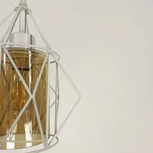 Підвіс у білому корпусі із янтарним плафоном Line.F 12652/1 WT+AM - фото 3