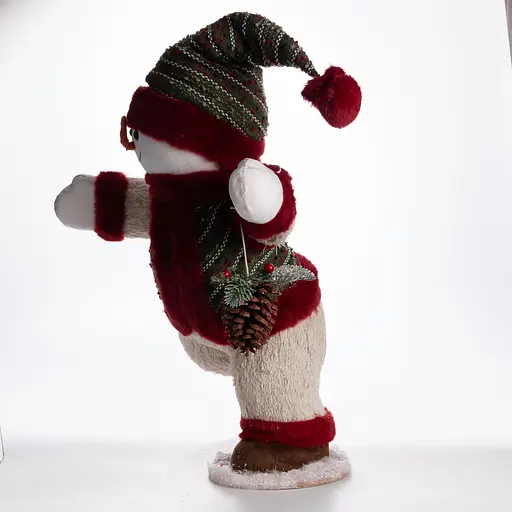 Новорічна фігурка Сніговик з шишкою 40×33×74 (см) новорічний декор Yiwu CR-4-13 - фото 5