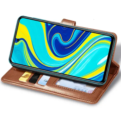 Шкіряний чохол-книжка GETMAN Gallant (PU) для Xiaomi Redmi Note 9s / Note 9 Pro / Note 9 Pro Max Коричневий - фото 3