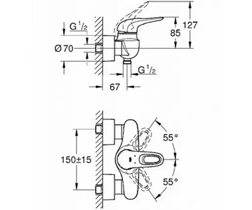 Смеситель для душа Grohe Eurostyle 33590LS3 Белый - фото 2