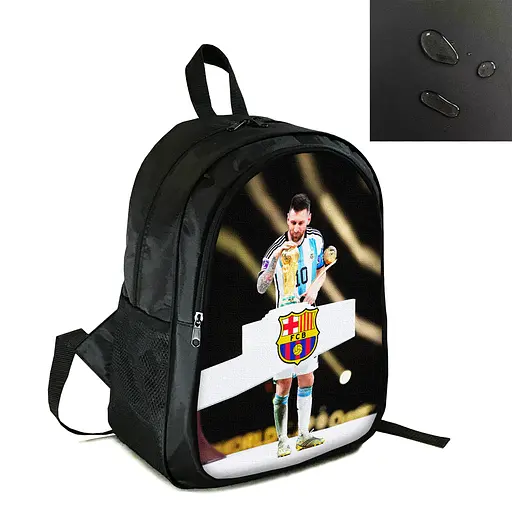 Рюкзак міський/шкільний 38×28см з футбольним принтом Ліонель Мессі дитячий, підлітковий, спортивний (4195)