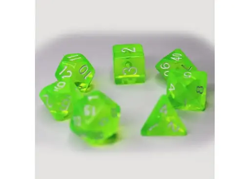 Набор кубиков Transparent 7 Dice Set - Light green , 7 шт. (g7dtran13) - фото 4