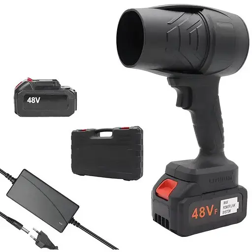 Портативна повітродувка ручний турбовентилятор з знімним акумулятором і валізою для перенесення 48Вт Чорний - фото 1