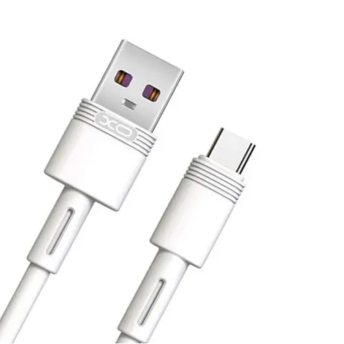 Кабель XO NB-Q166 fast charging USB cable for Type-c 5A/1 м Білий - фото 1