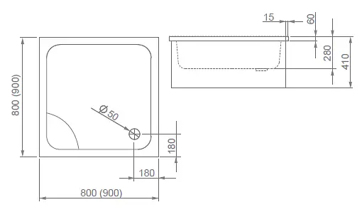Душевой поддон Radaway Naxos C 90x90 для облицовки плиткой или мозаикой SNC9941-28 - фото 5