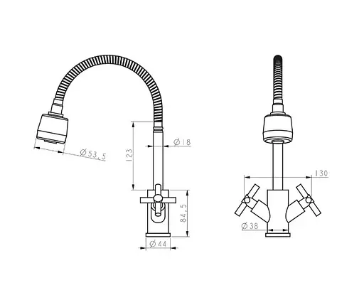 Змішувач для кухні Wezer з рефлекторним виливом VAL4D-10 - фото 2