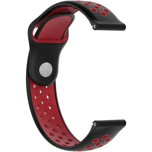 Ремешок DK CDK для Garmin Forerunner 255 / 255 Music 22mm Silicone Sport Band Nike (011907) (black / red) - фото 2