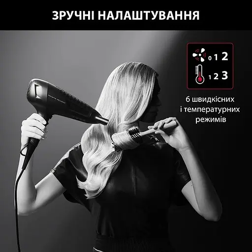 Фен Rowenta Studio Dry x Karl Lagerfeld, 2100 Вт, 3 режима, холодный обдув, черный - фото 10