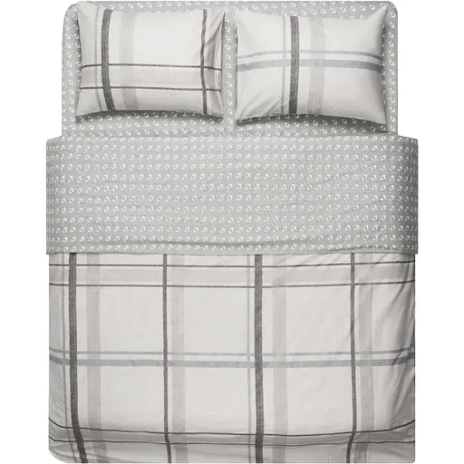 Набір постільної білизни 1,5сп Ardesto Gloria, 160х220см, 100% бавовна, сатин, клітка, тауп (ART1622CG) - фото 1