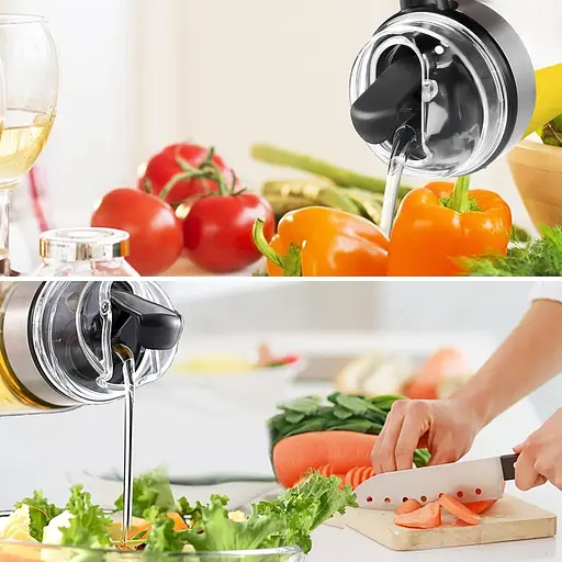 Диспенсер дозатор для масла уксуса соуса стеклянная бутылка с автоматическим открытием 550 мл, Kitchen Master 85343 - фото 9