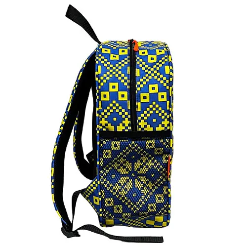 Рюкзак школьный детский 36х27 см с принтом Вышиванка Желто-голубой (00581) - фото 3