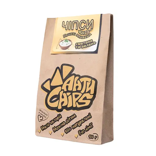 Чипси з лаваша АнтиЧіпси Сметана та зелень 100 г