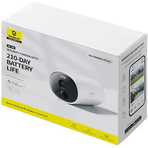 IP-камера видеонаблюдения Baseus Security B1 Outdoor Camera 2K White - фото 2